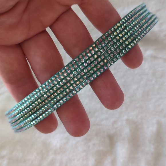 Swarovski Slake Wrap Bracelet Crystal Light Green Mint Excellent Condition - Picture 8 of 11